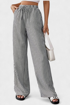Alvea™ Nuria Pantalones Rectos Ligeros con Cintura Ajustable a Rayas