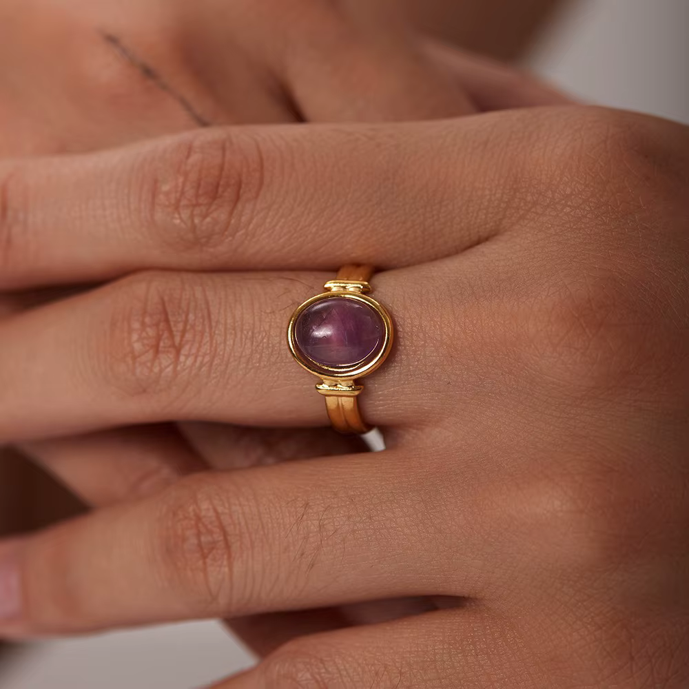 Alvea™ Anillo de piedra natural (ajustable)