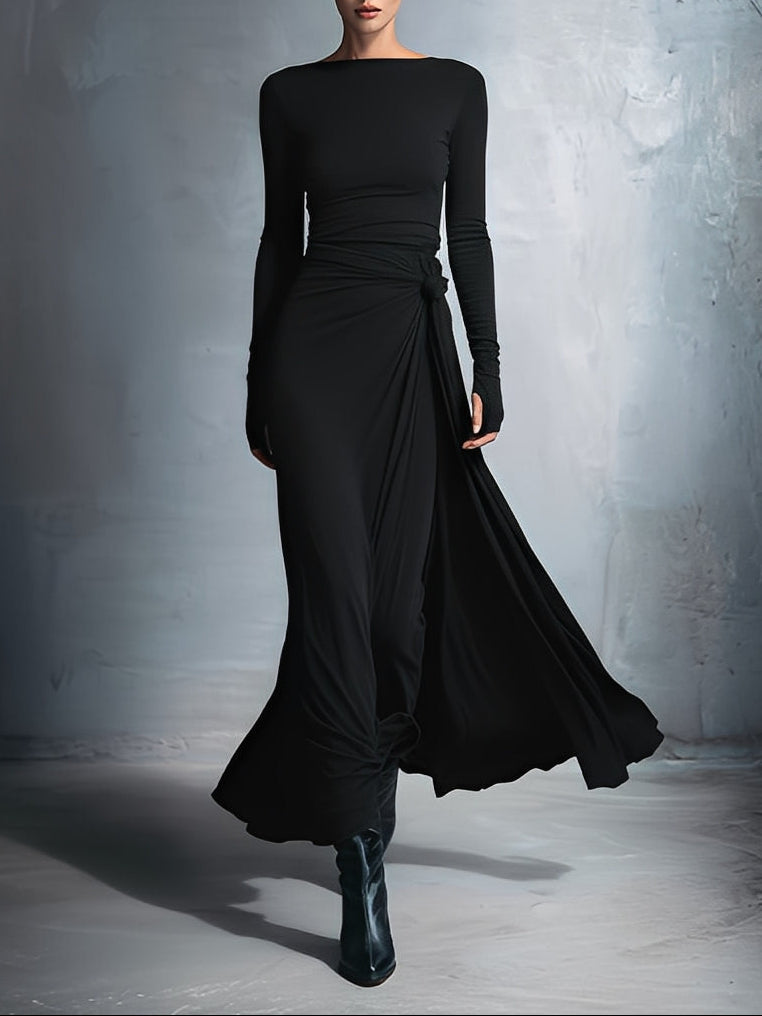 Alvea™ Vestido maxi con nudo lateral