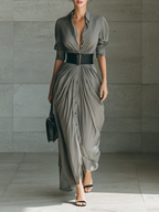 Alvea™ Vestido largo plisado