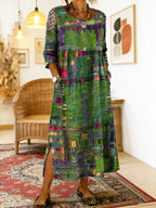 Alvea™ Manuela Vestido Denim con Patchwork Étnico