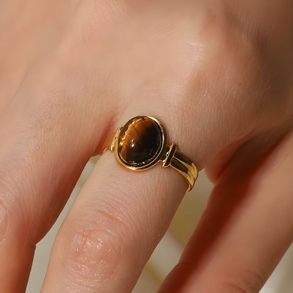 Alvea™ Anillo de piedra natural (ajustable)