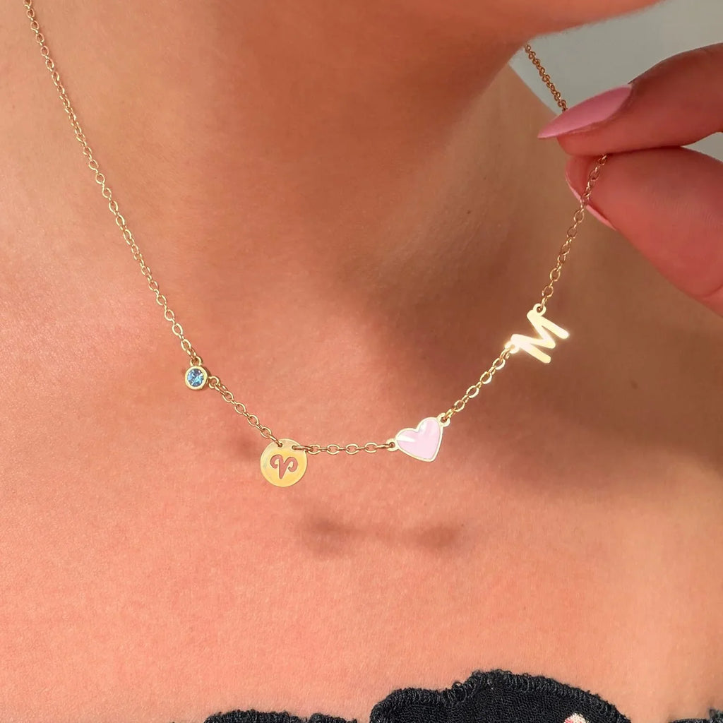 Collar de Charms Espaciales en Oro 18K