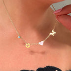 Collar de Charms Espaciales en Oro 18K