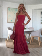 Alvea™  Vestido Largo Ajustado Top Palabra de Honor