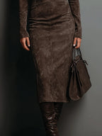 Alvea™ Vestido midi largo marrón