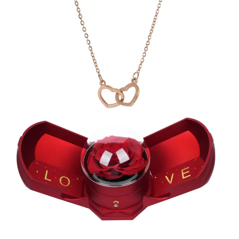 Alvea™ Cofre Armonía Rosa Eterna con Collar Grabado