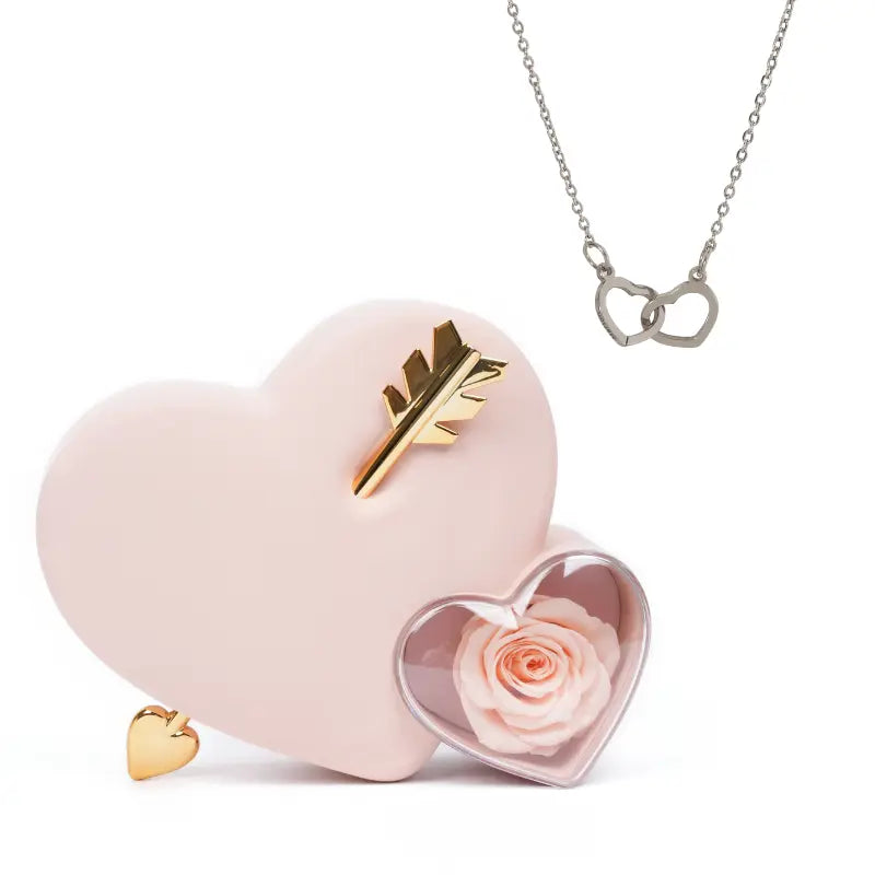 Alvea™ Cofre Amor Rosa Eterna con Collar Grabado