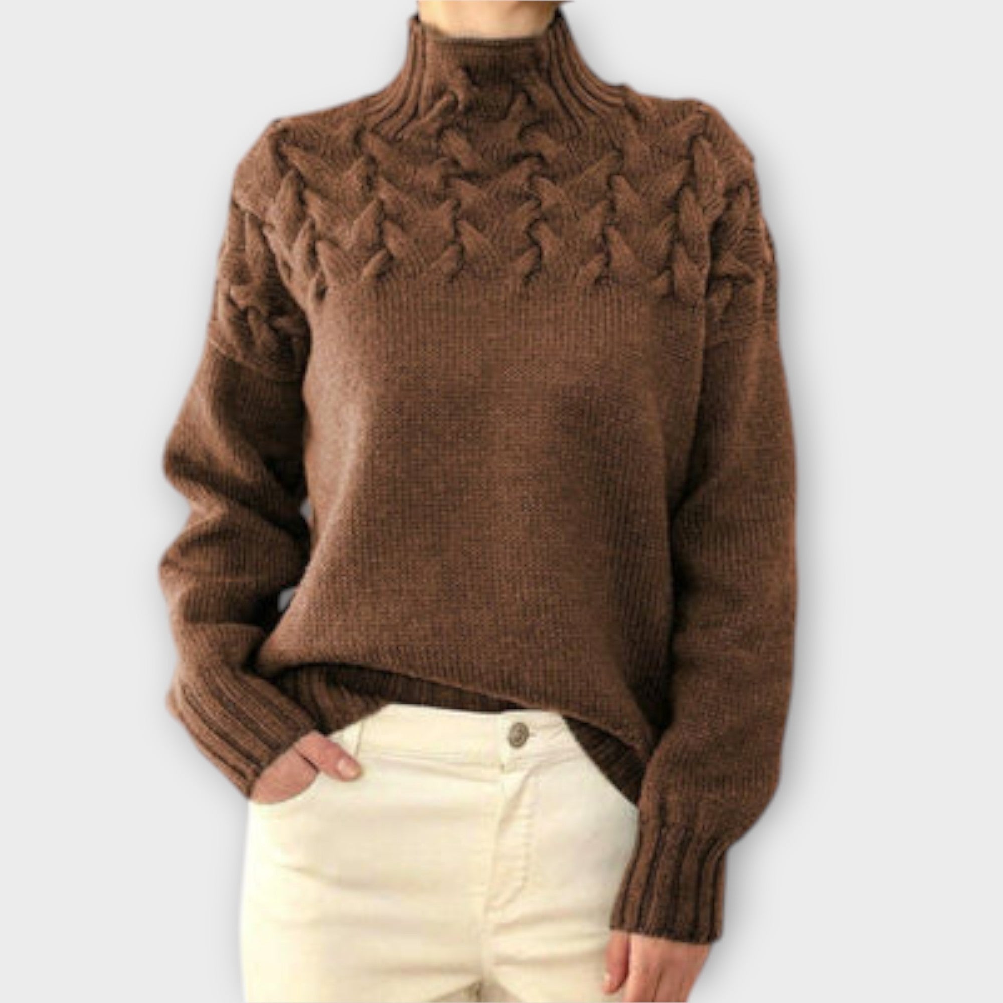 Alvea™ Eva Suéter femenino con detalle de trenza