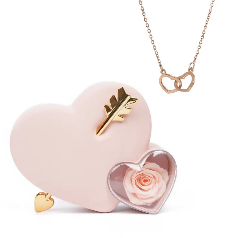 Alvea™ Cofre Amor Rosa Eterna con Collar Grabado
