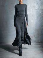 Alvea™ Vestido maxi con nudo lateral