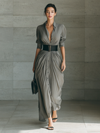 Alvea™ Vestido largo plisado