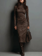 Alvea™ Vestido midi largo marrón