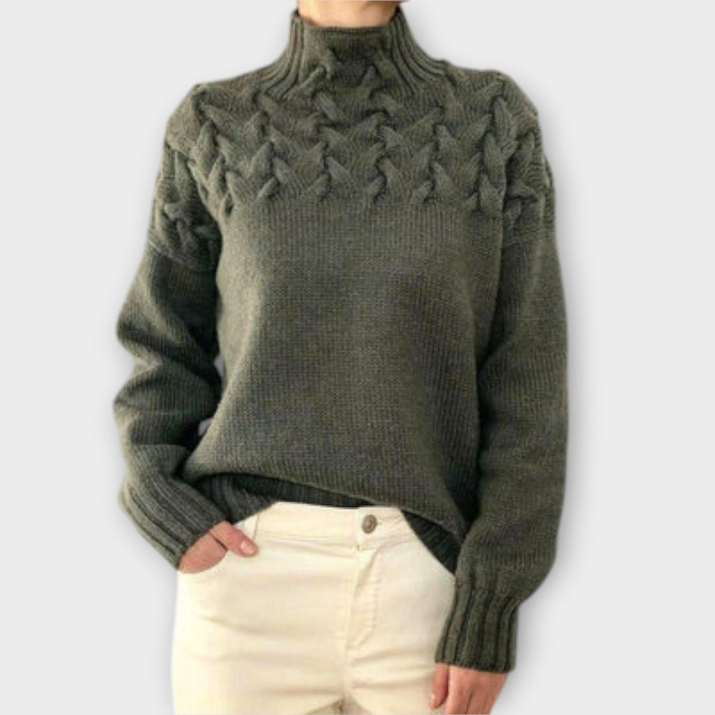 Alvea™ Eva Suéter femenino con detalle de trenza