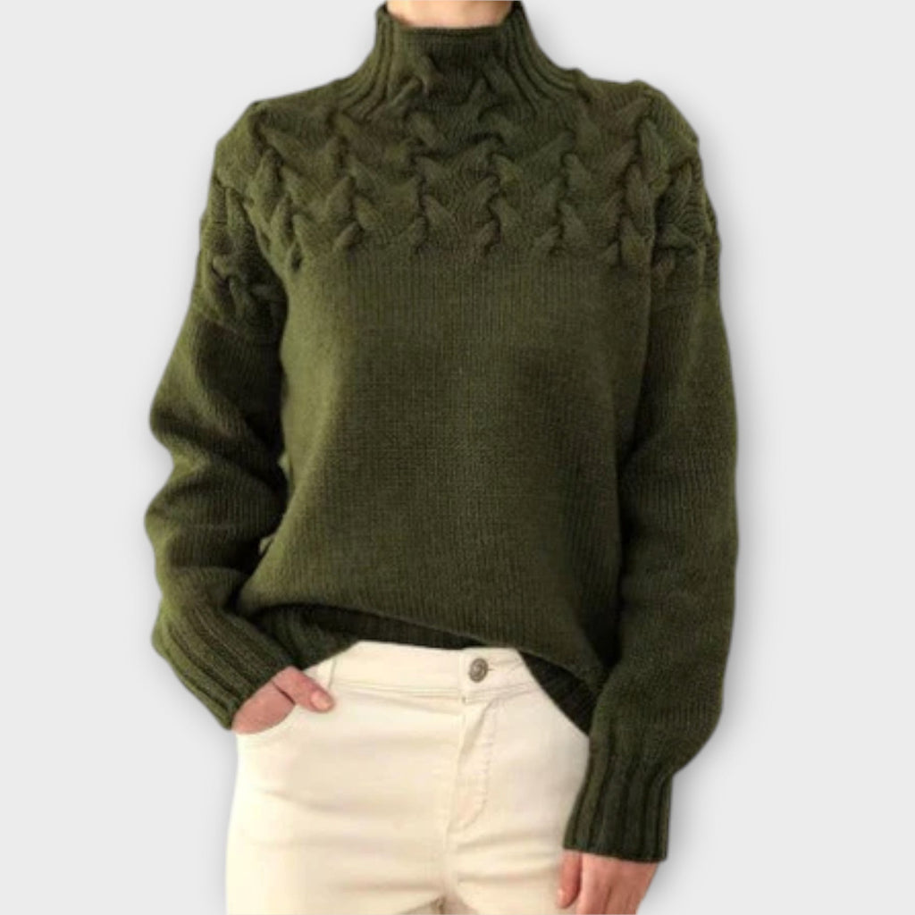 Alvea™ Eva Suéter femenino con detalle de trenza