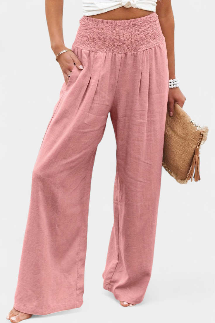 Alvea™ Lexia Pantalón de Algodón y Lino con Corte Fluido y Elegancia Natural