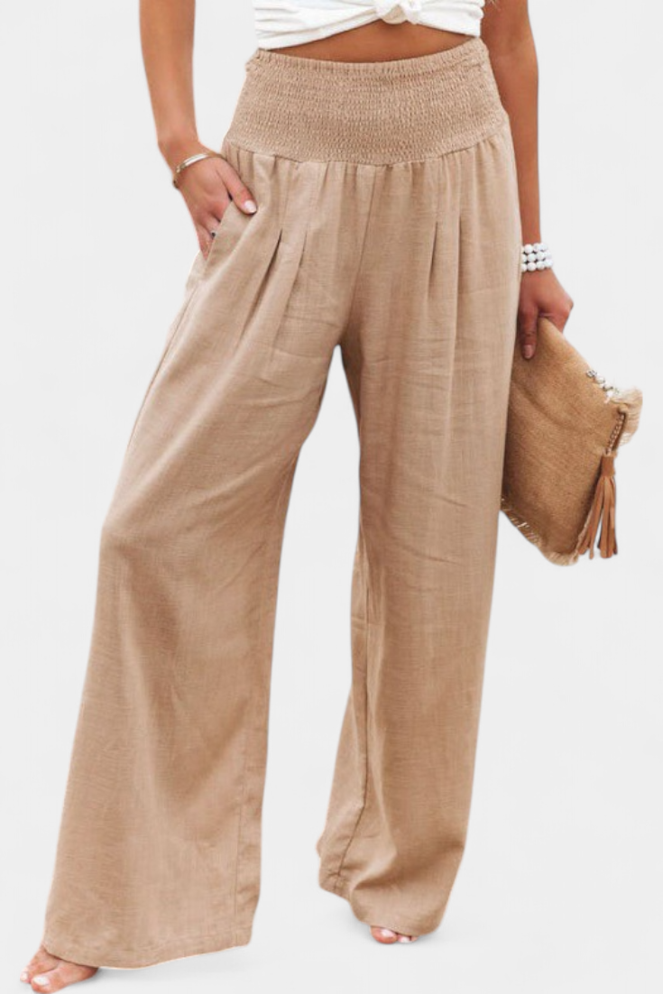 Alvea™ Lexia Pantalón de Algodón y Lino con Corte Fluido y Elegancia Natural