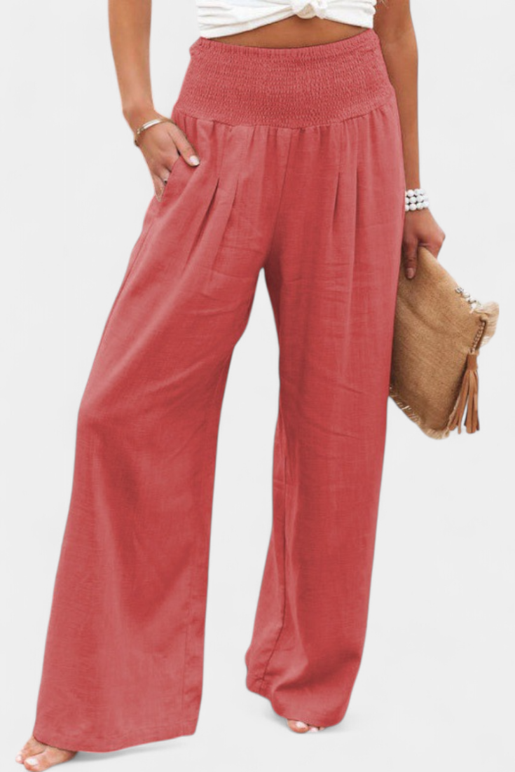 Alvea™ Lexia Pantalón de Algodón y Lino con Corte Fluido y Elegancia Natural