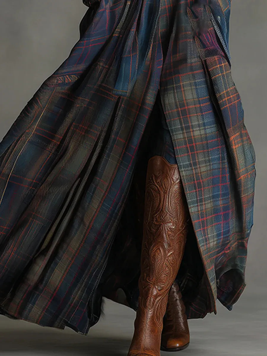 Alvea™ Vestido maxi en ante azul