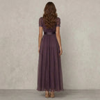 Flavia | Vestido largo cuello con encaje