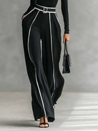 Alvea™ Conjunto elegante de dos piezas con cuello alto y pantalón ancho