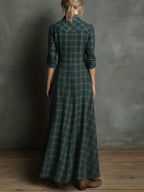 Alvea™ Vestido largo a cuadros