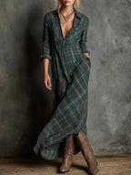 Alvea™ Vestido largo a cuadros