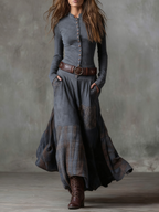 Alvea™ Vestido maxi de ante con cinturón