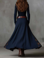 Alvea™ Vestido maxi de ante con cinturón