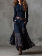 Alvea™ Vestido maxi de ante con cinturón