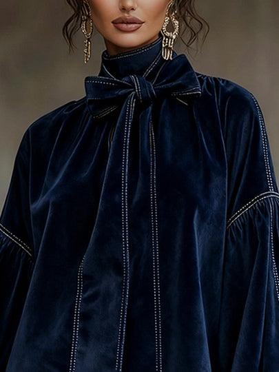 Alvea™ Vestido mini de terciopelo con lazada