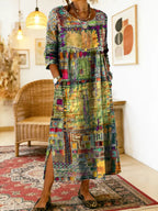 Alvea™ Manuela Vestido Denim con Patchwork Étnico