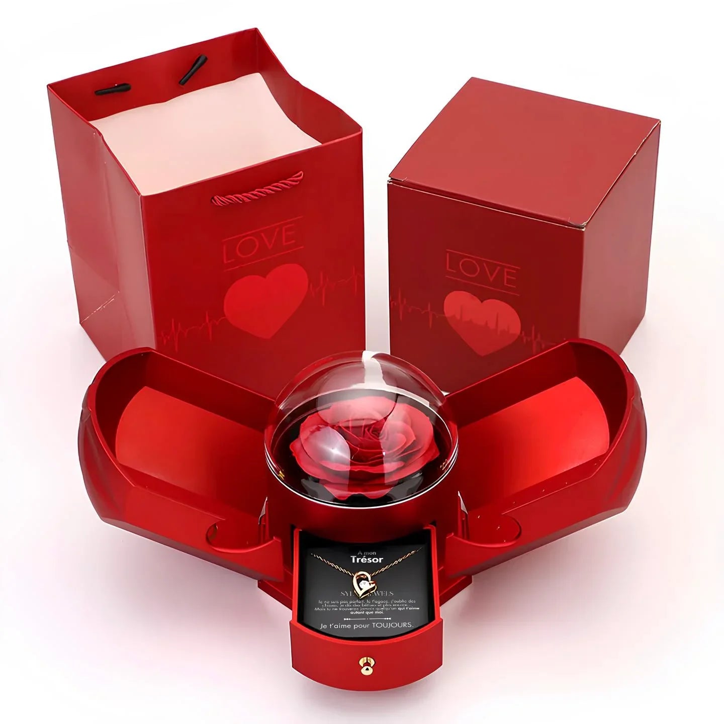 Alvea™ Cofre Rosa Eterna “A mi Tesoro” con Collar