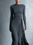 Alvea™ Vestido maxi con nudo lateral