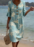 Vestido informal de mujer con estampado floral.