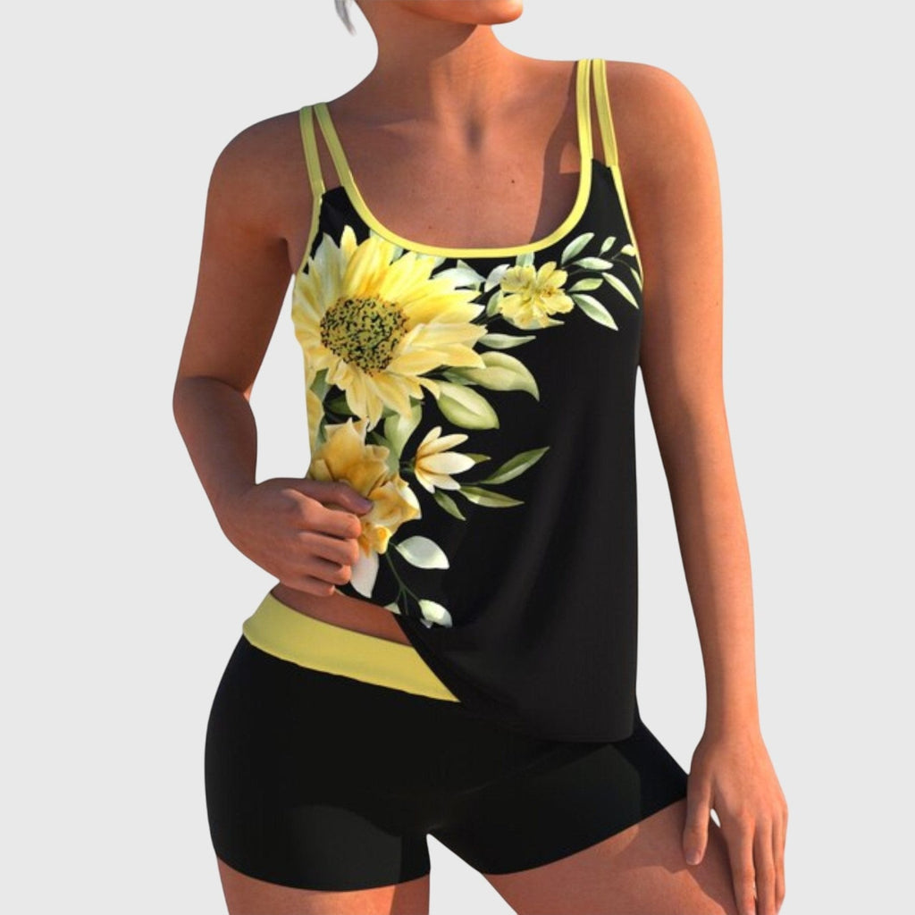 Alvea™ Flor – Tankini floral con short, efecto vientre plano