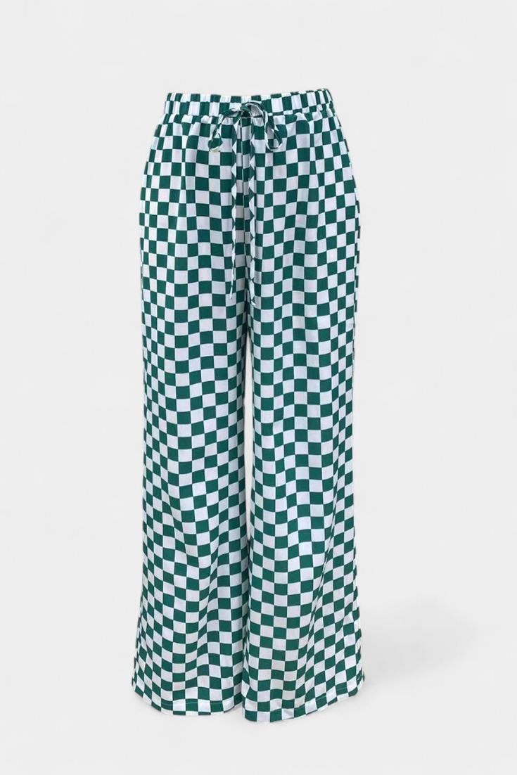 Alvea™ Hilaria Pantalones de Pierna Ancha con Estampado a Cuadros
