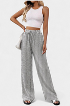 Alvea™ Nuria Pantalones Rectos Ligeros con Cintura Ajustable a Rayas