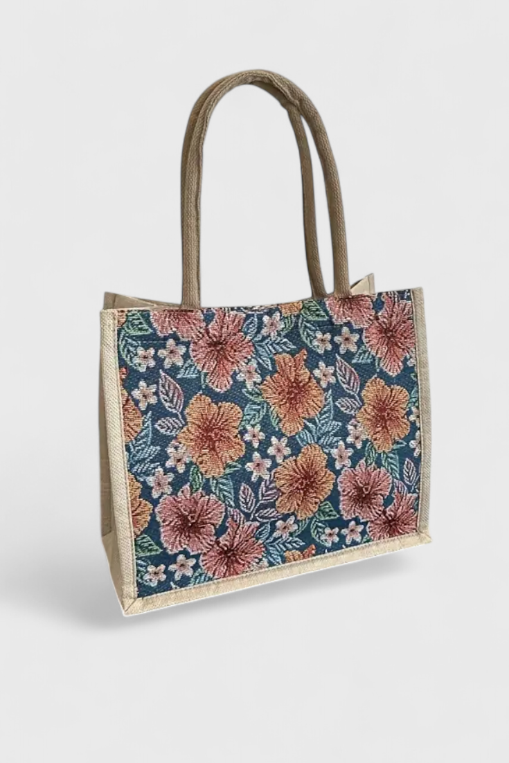Alvea™ Taila Bolsa de Yute con Estampado Floral y Diseño Ecológico