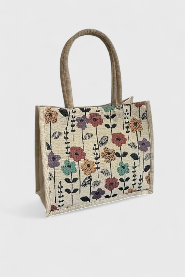 Alvea™ Taila Bolsa de Yute con Estampado Floral y Diseño Ecológico