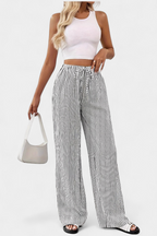 Alvea™ Nuria Pantalones Rectos Ligeros con Cintura Ajustable a Rayas