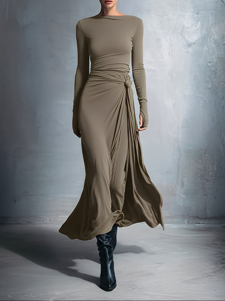 Alvea™ Vestido maxi con nudo lateral