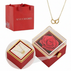 Alvea™ Cofre Rosa Eterna con Collar Grabado